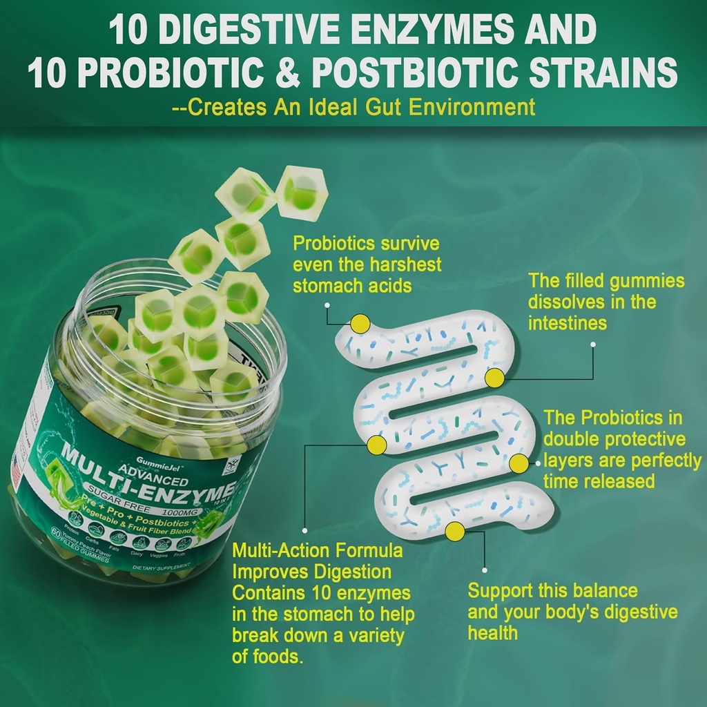 Sugar Free Calcium Gummies 120 Counts & Digestive Enzymes Gummies 60 Counts 4