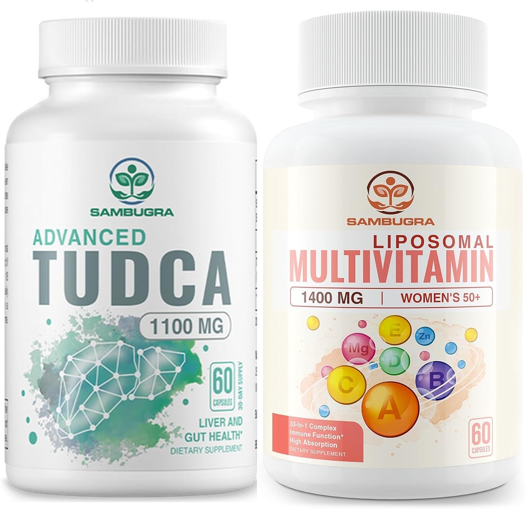TUDCA Supplements 1100mg and Liposomal 33-in-1 Multivitamin Supplement, High Bioavailability Supplement,Comprehensive Support for Health (Pack of 2) 2