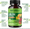 NATURELO Vegan Iron Supplement with Vitamin C and Organic Whole Foods - Gentle Iron Pills for Women & Men with Iron Deficiency Including Pregnancy, Anemia and Vegan Diets - 180 Mini Capsules 3