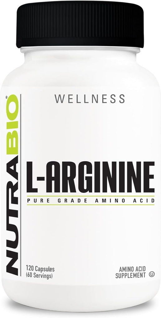 NutraBio L-Arginine Supplement, 750mg – Nitric Oxide Precursor, Supports Blood Flow, Vascular Health, and Muscle Growth- L Arginine Supplements for Men and Women- 120 Capsules 2