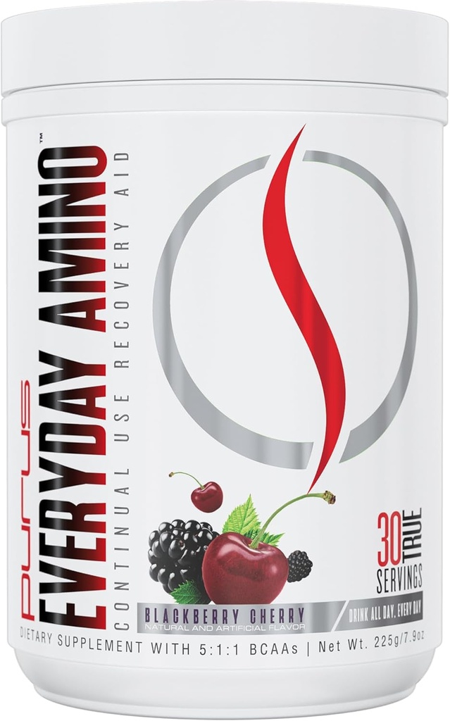 Purus Labs Everyday Amino BCAA Powder | Amino Acids for Muscle Hydration & Recovery | Sugar Free & Gluten Free | 30 Servings (BlackBerry Cherry) 2