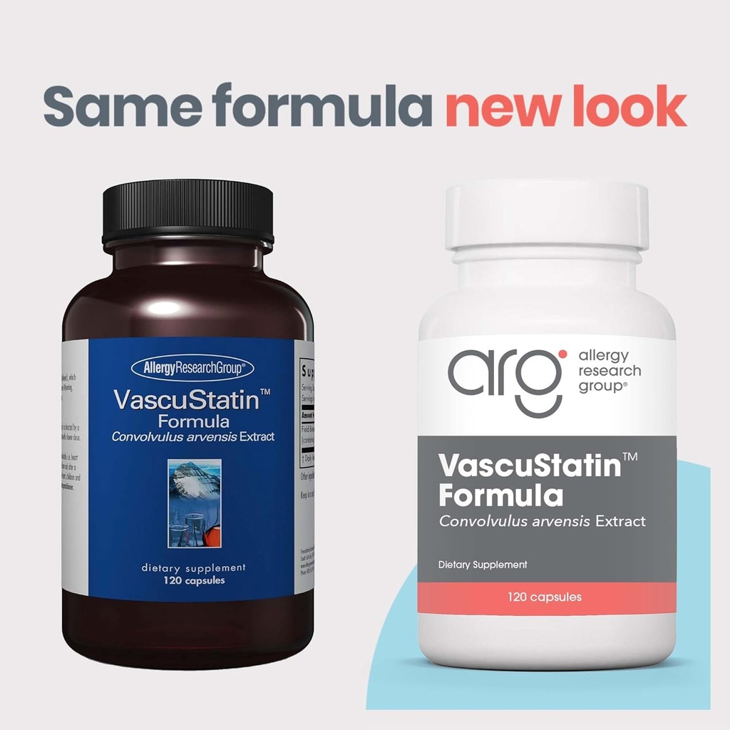 Allergy Research Group VascuStatin Formula Dietary Supplement - Convolvulus arvensis Extract, Healthy Vascularization Function, Phagocytic Activity, Lymphocyte Production - 120 Count 3