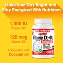 Nutridom Vitamin D3 + K2 with Coconut Oil (120 Softgels) 3