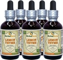 Lemon Thyme (Thymus x Citriodorus) Glycerite, Organic Dried Herb Alcohol-Free Liquid Extract (Brand Name: HerbalTerra, Proudly Made in USA) 4x4 fl.oz (4x120 ml) 4