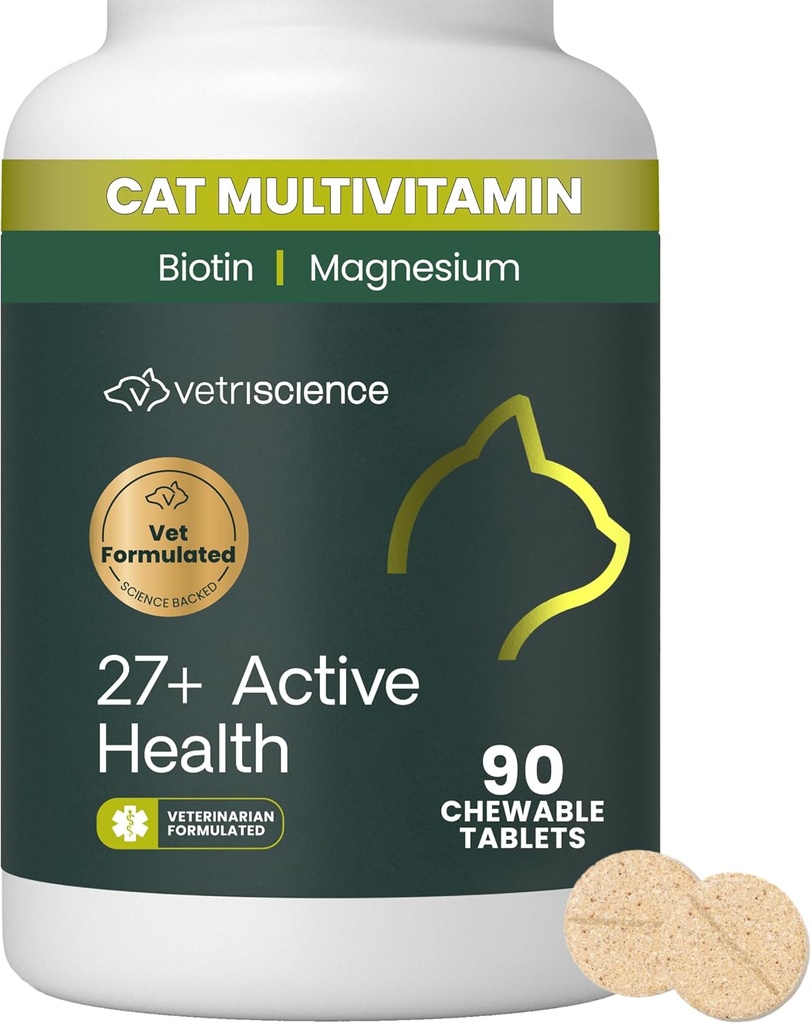 VetriScience 27+ Active Health Chews, Nu Cat Daily Multivitamin for Cats and Kittens, Balanced Vitamins, Minerals and Antioxidants, Health and Wellness Support, Fish, 30 Count 6