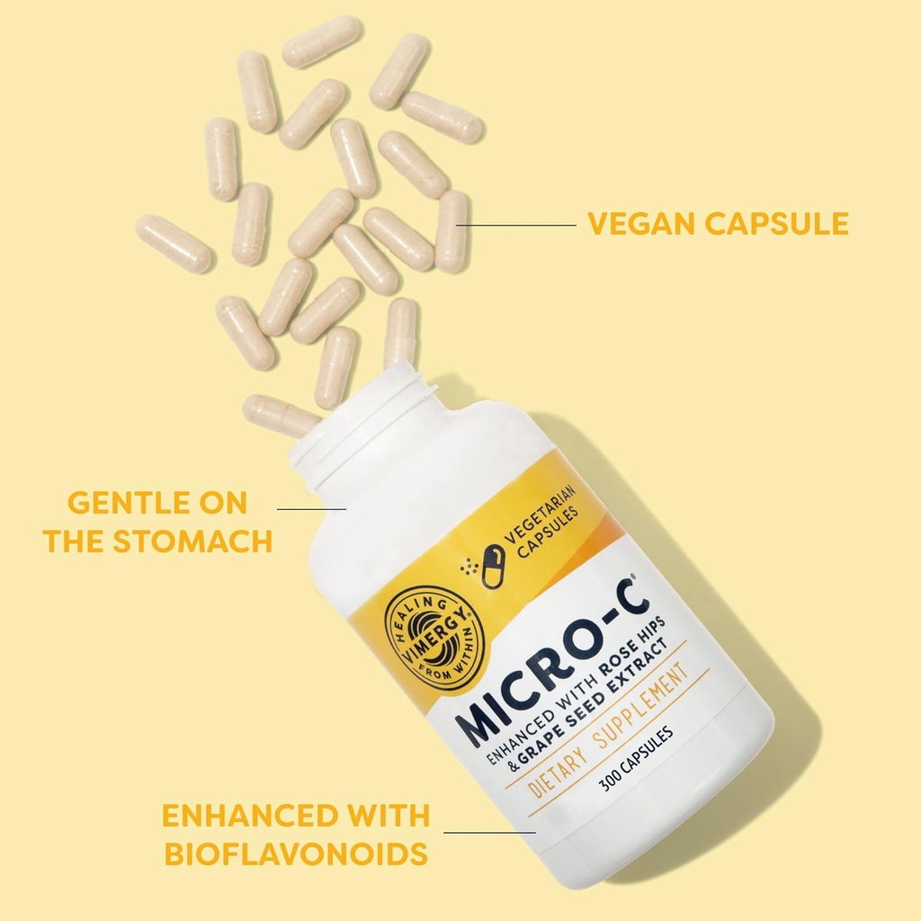 Vimergy Micro-C® Vitamin C Capsules – 500mg per Capsule, Supports Immune Health*, Promotes Collagen Production, Supports Healthy Bones*, Kosher, Vegan & Gluten-Free, Value Size 300 Capsules 4