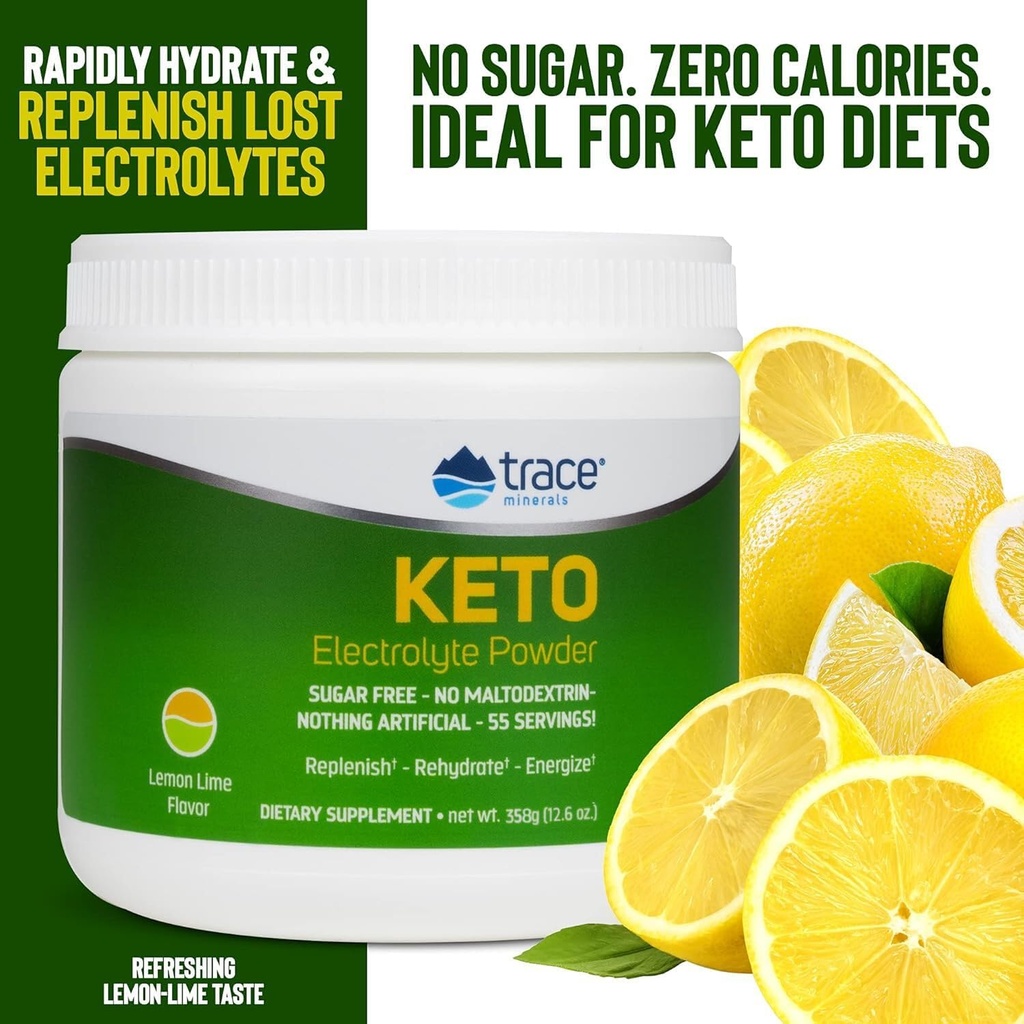 Trace Minerals | Keto Electrolyte Powder Drink Mix | Sugar Free | Promotes Energy and Endurance | Gluten Free, Vegan | Lemon Lime, 13 oz | 55 Servings 5