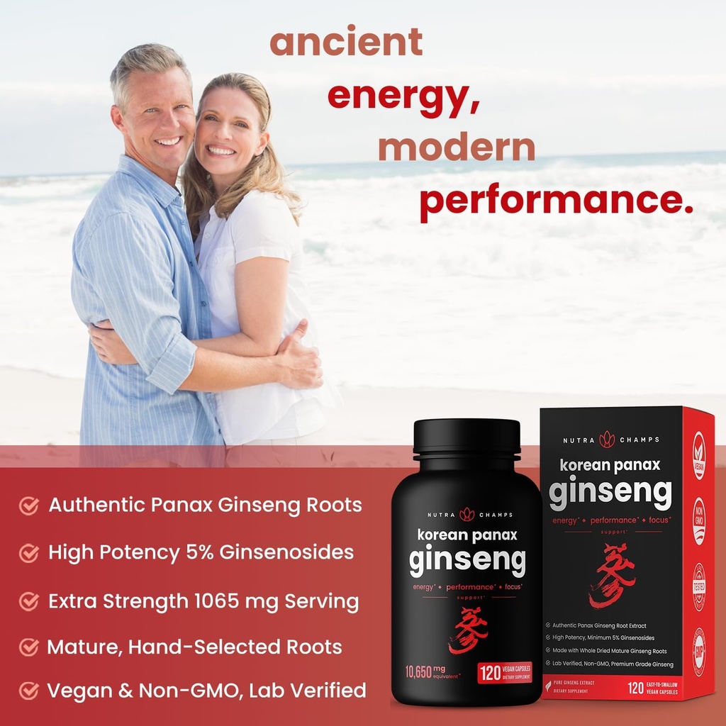 NutraChamps Energy & Metabolic Support: Ginseng & Berberine Duo 5