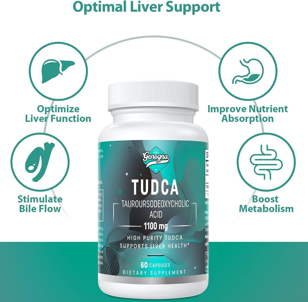TUDCA 1100mg-Liver Support Supplement for Detox Cleanse, Water-Soluble Bile Salts with Strong Bitter Taste, 60 Vegan Capsules,Non-GMO,Gluten-Free 4