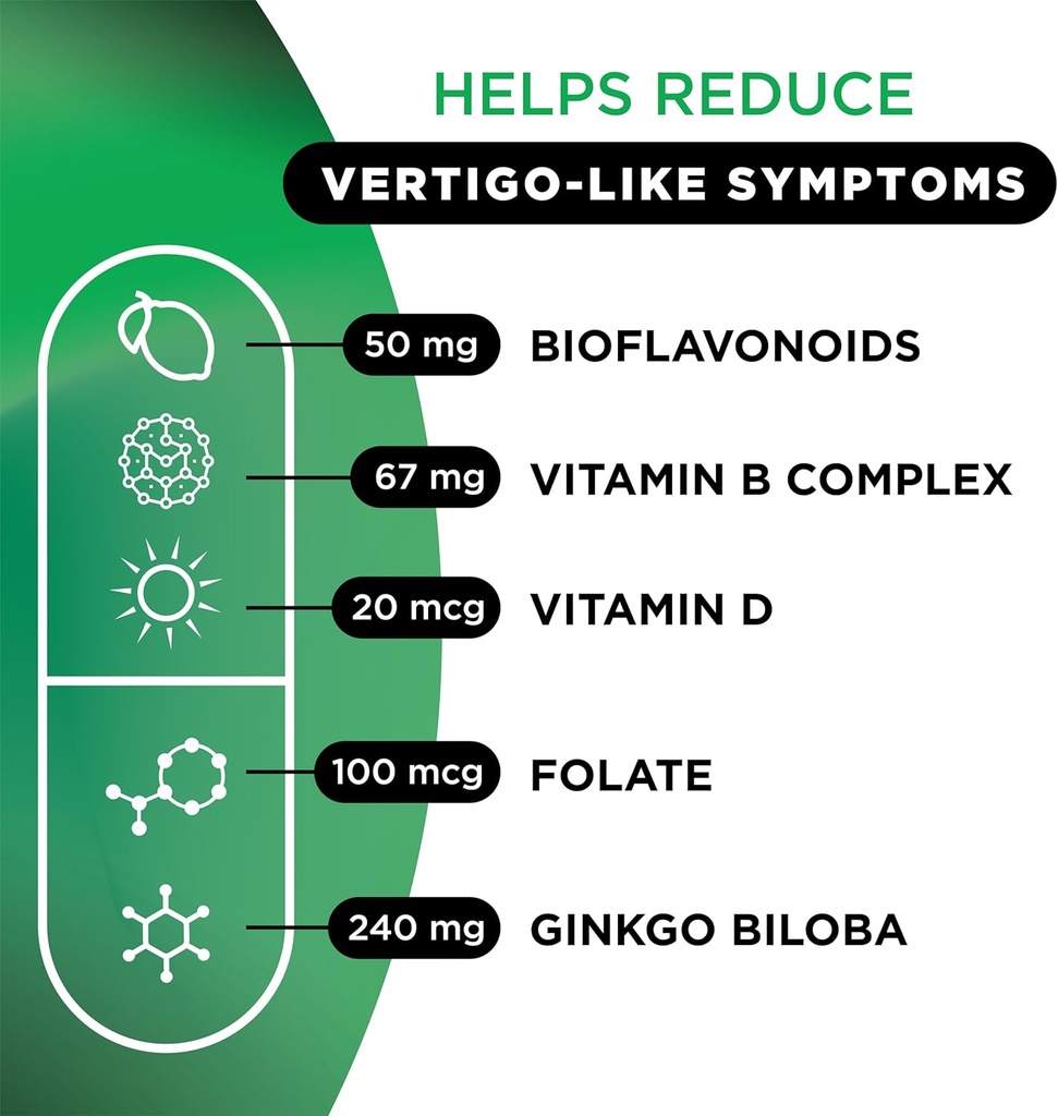 Lipo-Flavonoid Balance Support – Inner Ear Health – Helps Reduce Dizziness, Vertigo-Like Symptoms, Spinning & Swaying – with Ginkgo Biloba, Vitamin D & B Complex, (3 Pack, 30 Caplets) 6