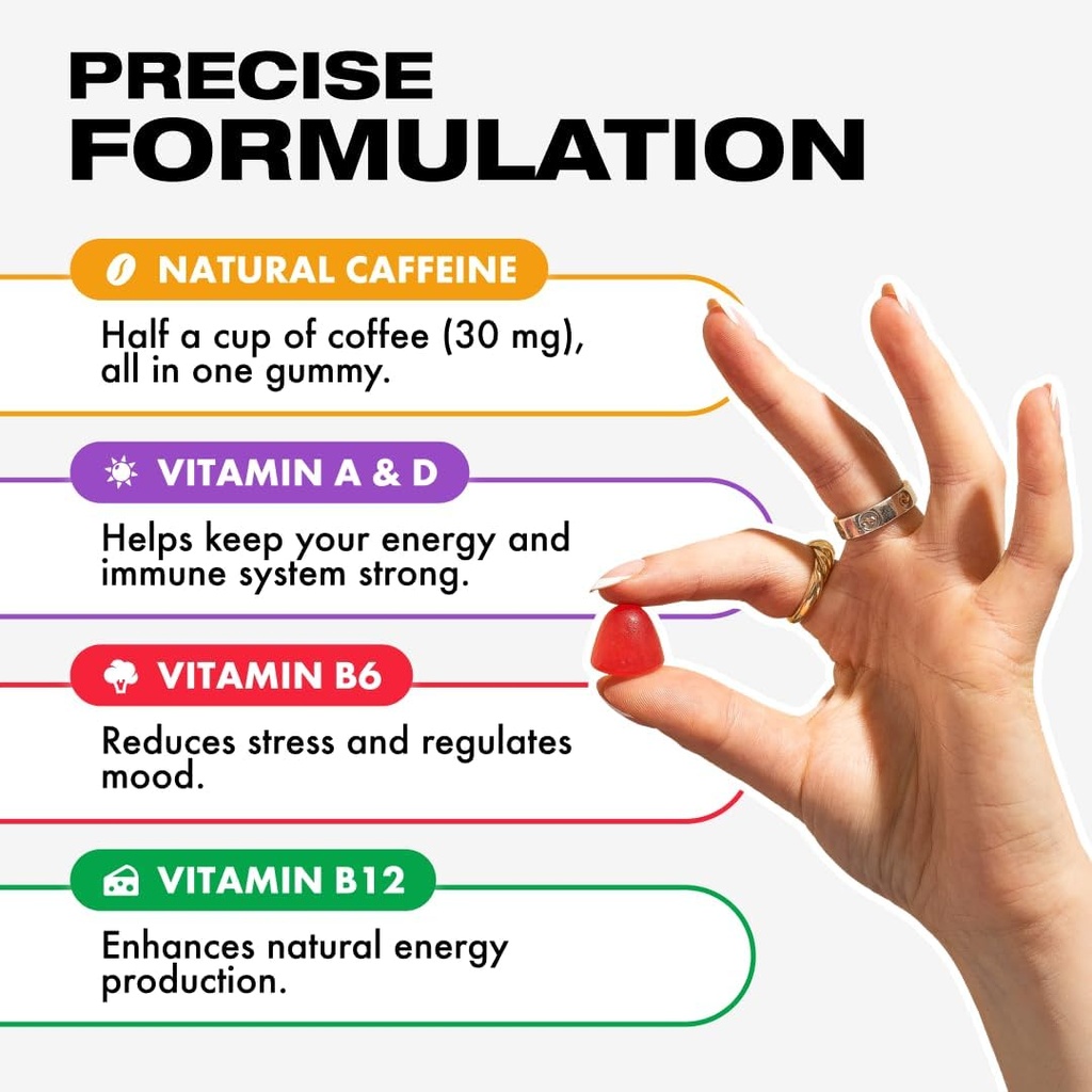 Energy Bytes Caffeine Gummies | Instant Energy Chews for Running, Cycling and Sports Performance | Vegan, Low Sugar | Variety Pack (12-Pack) 4