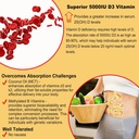 NEVISS Vitamin D3 5000IU + K2 (MK-7) 120mcg Filled Gummies + Vegan Omega 3 Gummies 1000mg 6