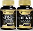 WELLNESS LABSRX Lions Mane Supplement Capsules - 120 Count - Mushroom Supplement, Brain Supplements for Memory and Focus │Shilajit Pure Himalayan Organic Capsules with Naturally Occuring Fulvic Acid 2