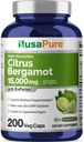 NusaPure Citrus Bergamot Capsules 15,000mg, 200 Capsules - 25:1 Bergamot Extract - 200 Servings, Bioperine, Vegan, Non-GMO 2