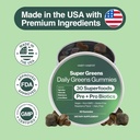 Daily Greens Plus Gummies - Superfood Blend with Chlorella, Spirulina, Beetroot, Lion’s Mane, Ashwagandha & Reishi for Energy, Stress Relief & Wellness - Raspberry Flavored - 60 Count 6