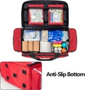 Trunab Emergency Responder Trauma Bag Empty, Professional First Aid Kits Storage Medical Bag with Inner Dividers and No-Scratch Bottom, Ideal for EMT, EMS, Paramedics, Red, BAG ONLY 5