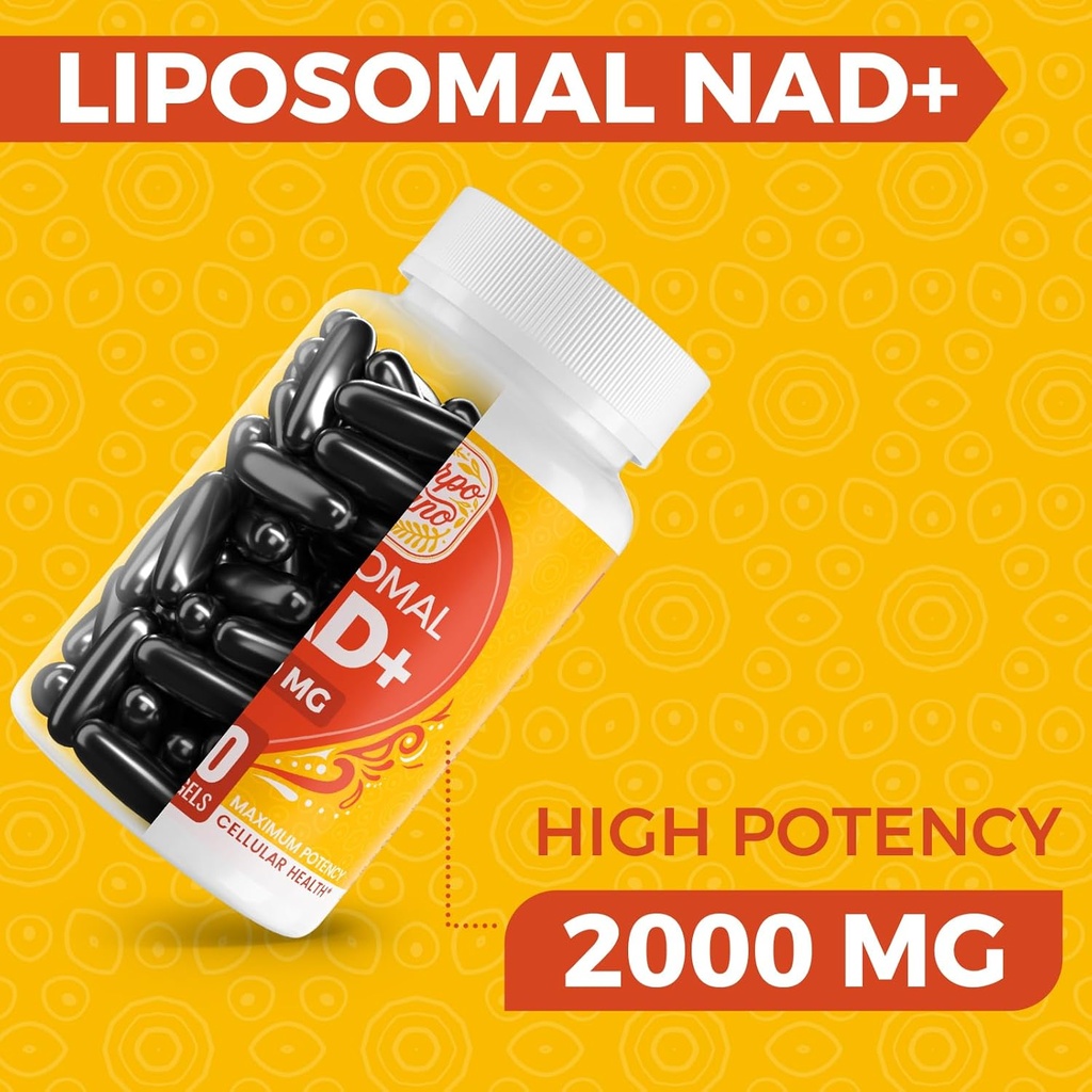 2000 MG NAD Supplement, Liposomal NAD+ with High Absorption, More Efficient Than Nicotinamide Riboside, Pure & Plus Boosting Supplement, Aging Defense, Metabolism & Cellular, 600 softgels 4