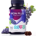 LIVS Iron Supplement for Women & Men with Vitamin C, A, B3, B5, B6, B12, Biotin, Zinc & Folate | Non-GMO, Gluten Free Chewable Supplement as Gummy for Energy Boost & Anemia Support - - 90 Count 2