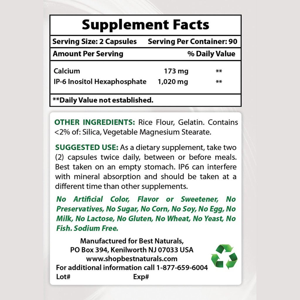 Best Naturals IP-6 510 mg & Vitamin K2 (MK7) with D3 2