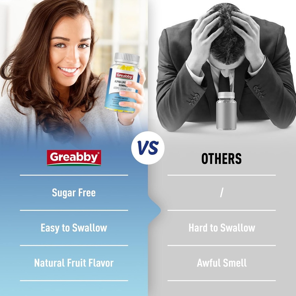 Alpha Lipoic Acid 600mg Gummies, Sugar Free Chewable ALA Supplement for Antioxidant & Nervous System Support, Brian & Skin Health, Pineapple Flavor, 120 Count 6