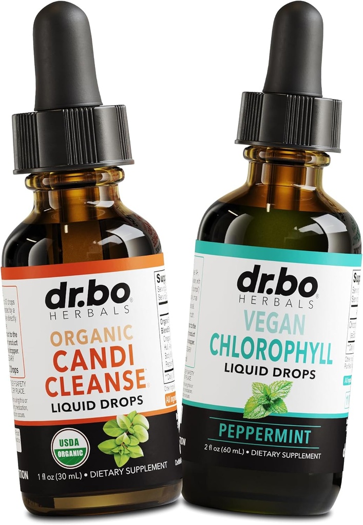 Candi Cleanse & Chlorophyll Liquid Drops - Organic Oregano Oil Drops & Liquid Chlorophyll Odor Cleanse Support - Natural Oral Gut Cleanser Detox, Internal Deodorant, Body Deodorizing Supplement 2