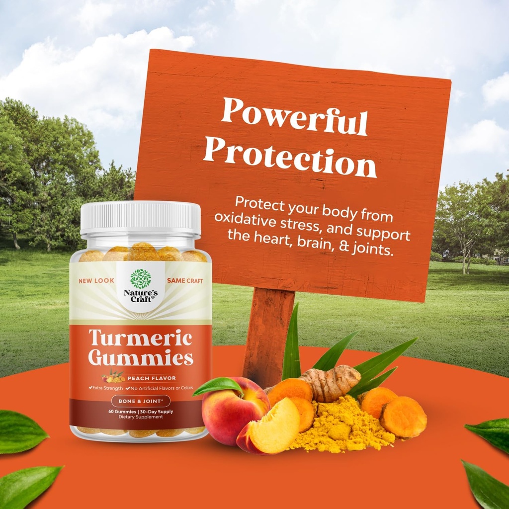 Bundle of Extra Strength Hawthorn Berry Capsules - Heart Health Supplement and Turmeric Curcumin Immune Support Gummies - Immune Booster Turmeric Gummies for Joint Support and Advanced Skin Care 6