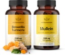 HERBAMAMA Boswellia Turmeric and Mullein Leaf Capsules Kit - Bundle of 2100 mg Boswellia Turmeric & 1200 mg Mullein Leaf Capsules - Vegan, Non GMO, Gelatin-Free - 2 Pack 2