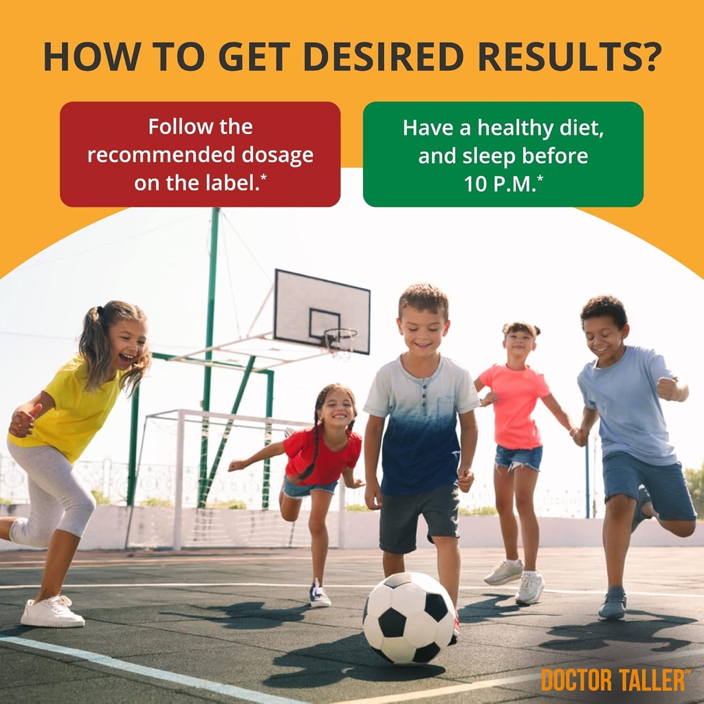 Doctor Taller Kids - Kids Multivitamins, Toddler Vitamins - Support Bone Strength, Enhanced Immunity with Calcium, Multivitamins for Ages 2 to 9 - Grape Flavor - 90 Chewable Tablets | 6 Weeks Supply 6