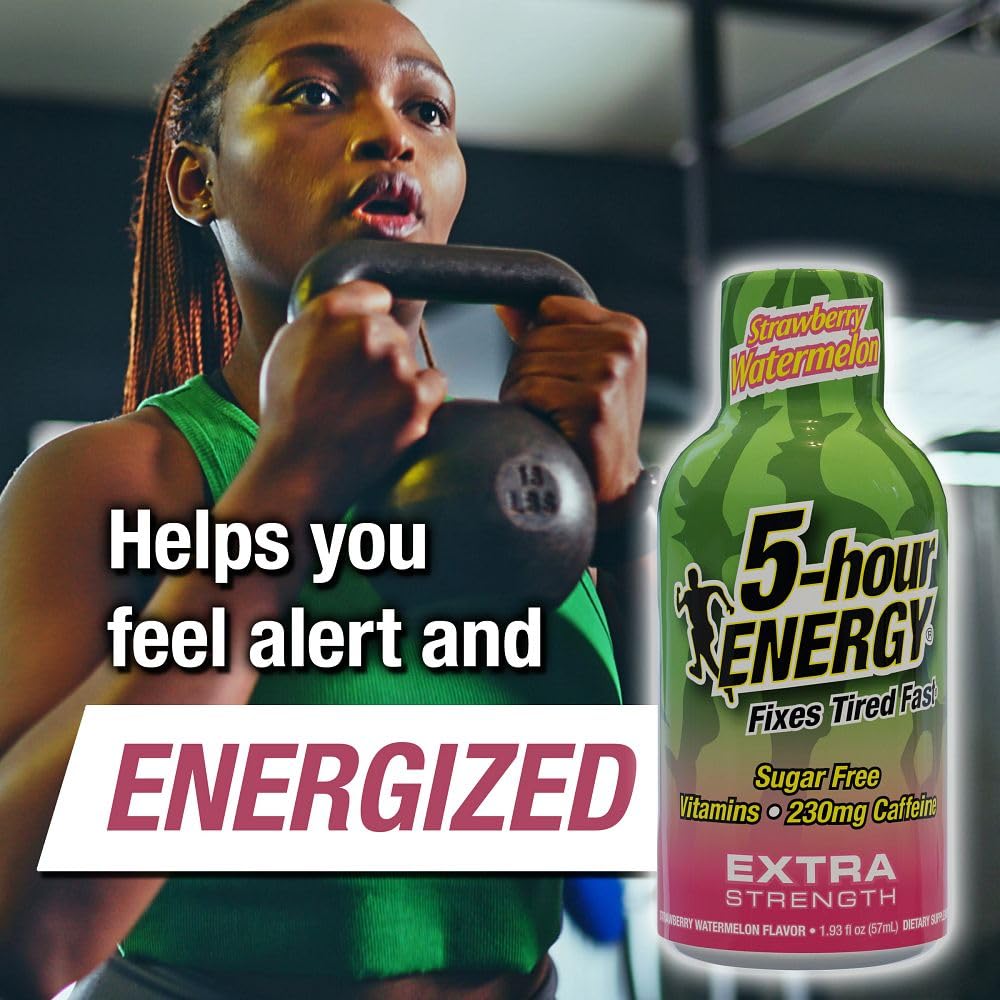 5-Hour Energy Extra Strength Shots, Strawberry Watermelon Flavor, 24 Count (1.93 Fl Oz) 6