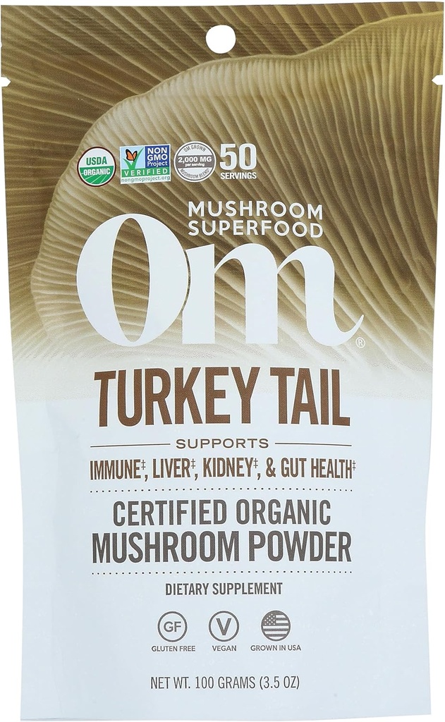 Om Mushroom Superfood Organic Turkey Tail Matrix Powder, 3.5 OZ 2