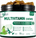 NATURE TARGET Multivitamin for Dogs - with MSM & Glucosamine, Omegas 3 & 6, Probiotics for Digestive Health, Joint Support, Skin & Coat, Immune System & Overall Health 120 Soft Chews 2