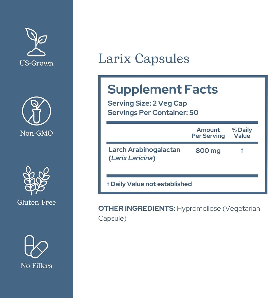 Eclectic Institute Raw Freeze-Dried Non-GMO Larix Capsules | Immune, Respiratory, and Ear Support | 100 CT (400 mg) 3