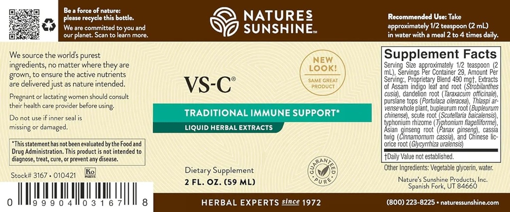 Nature's Sunshine VS-C Liquid, 2 fl. oz., Kosher | Natural Immune System Support and Healthy Respiratory Tract Defense 4