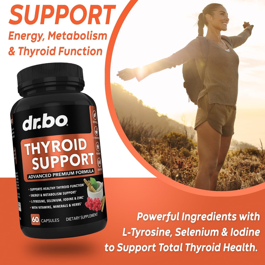 Thyroid Support & Lymphatic Drainage Supplements - Thyroid Supplement Complex Vitamin & Lymphatic Support Total Herbal Cleanse Products with Echinacea - Lymph Node Detox Cleanse System Drainage 5