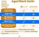 Healthfare Aged Black Garlic Supplement Pills | 2000mg Equivalent | 2 Bottles, 180 Vegan Capsules | Fermented Odorless Garlic Extract | Non-GMO, Gluten-Free | Made in USA 5