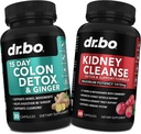 Colon Cleanser Detox & Kidney Cleanse - 15 Day Colon Cleanse Pills with Ginger & Kidney Detox Support Supplement Cranberry - Bowel Movement Supplements for Intestinal Stomach Bloating Gut & Kidneys 2
