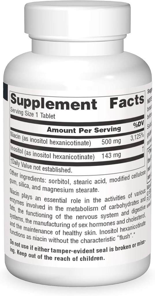 Source Naturals No-Flush Niacin, B-3 for Energy & Cardiovascular Health* 500 mg - 30 Tablets 4