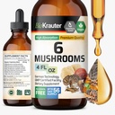 BIO KRAUTER 6 Mushrooms Supplement 6-in-1 - Lions Mane, Shiitake,Turkey Tail, Cordyceps, Reishi & Chaga Liquid Extract - Mushroom Complex Tincture - Vegan Drops 4 Fl.Oz. 2