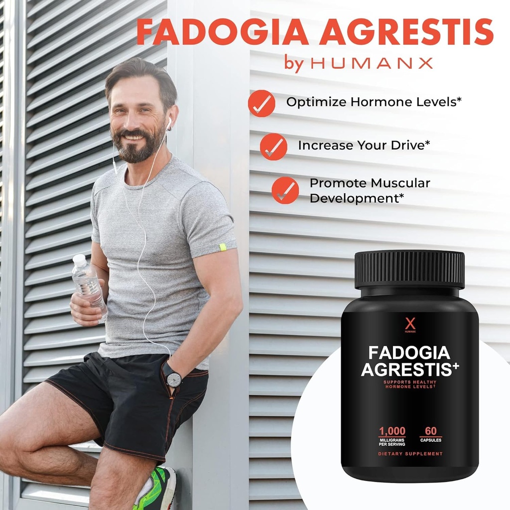 HUMANX Fadogia Agrestis, Tongkat Ali & Beta Ecdysterone 1000mg - USA Third Party Tested Supplement - Powerful Extracts to Support Athletic Performance & Muscle Mass - Veggie Capsules Supplements 4