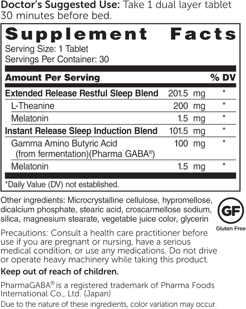 Dr. Whitaker Restful Night Extended Release Melatonin Sleep Aid Helps You Fall Asleep and Stay Asleep Longer with Dual-Layer, Extended Release Technology, 30 Tablets (30-Day Supply) 3