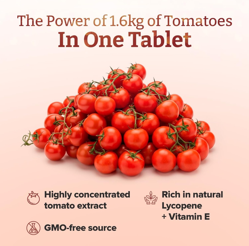 pureclinica Lycopene Supplement 50mg – High Strength Tomato Extract Antioxidant – 360 Tablets (1 Year Supply) – Prostate Health, Heart, Eye & Skin Support – GMO Free 5