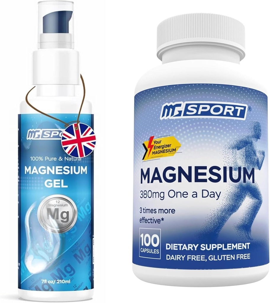 High Absorption Magnesium Supplement (100 Count) and Gel for Leg Cramps and Sore Muscles 2