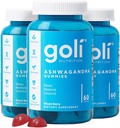 Goli Ashwagandha & Vitamin D Gummy - 180 Count - Mixed Berry, KSM-66, Vegan, Plant Based, Non-GMO, Gluten-Free & Gelatin Free Relax. Restore. Unwind, Pack of 3 2