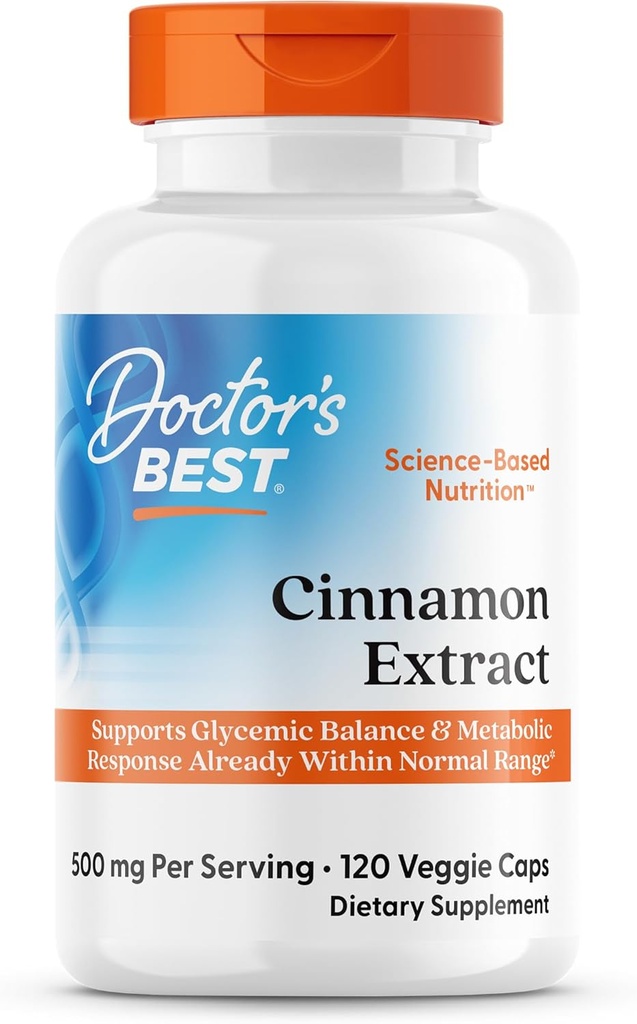 Doctor's Best Cinnamon Extract with CinSulin, Supports Glycemic Balance & Metabolic Response Already Within Normal Range, Non-GMO, Gluten Free, Soy Free, Vegan 120 Veggie Caps 2