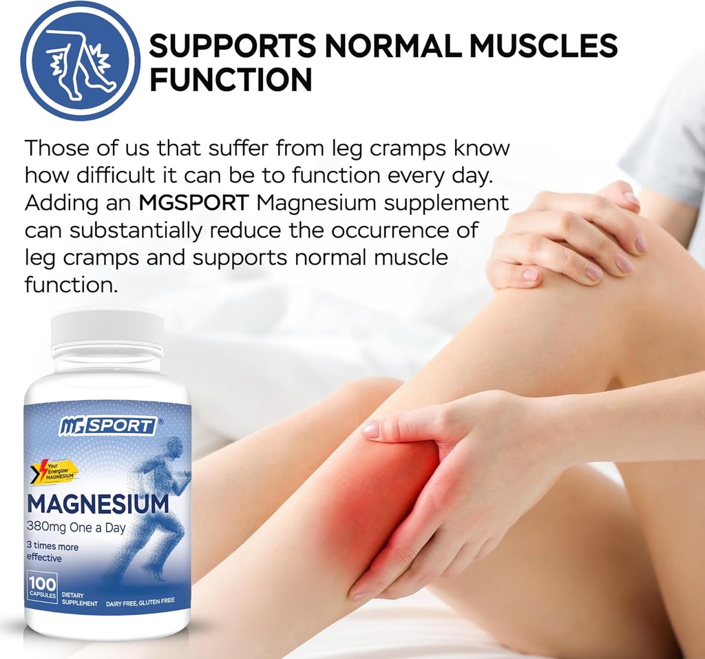 High Absorption Magnesium Supplement (100 Count) and Gel for Leg Cramps and Sore Muscles 6