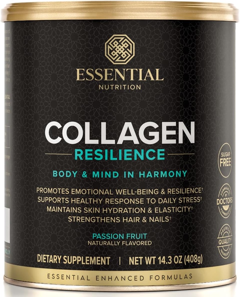 Essential Nutrition Collagen Resilience - Hydrolyzed Collagen Peptides Powder with Hyaluronic Acid, Silicon, Amino-Acids & Passion Flower Extract - Passion Fruit - 14.3 oz (30 Servings) 2
