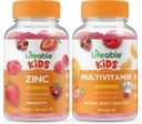 Lifeable Zinc Kids + Multivitamin Kids, Gummies Bundle - Great Tasting, Vitamin Supplement, Gluten Free, GMO Free, Chewable Gummy 2