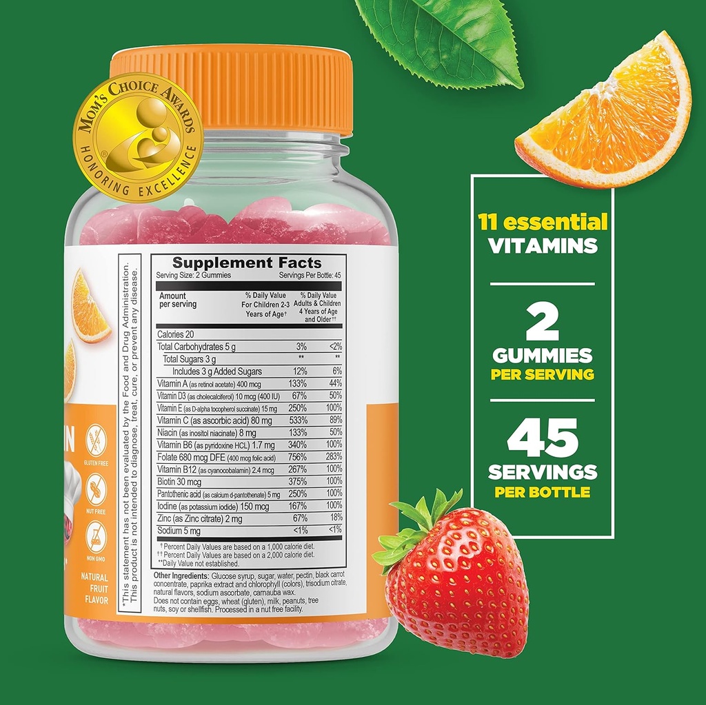 Lifeable Zinc Kids + Multivitamin Kids, Gummies Bundle - Great Tasting, Vitamin Supplement, Gluten Free, GMO Free, Chewable Gummy 4