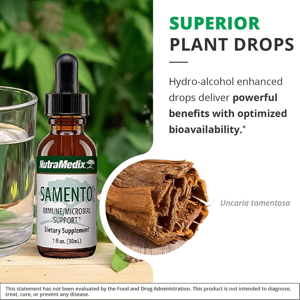 NutraMedix Samento Cat's Claw Tincture - Cat's Claw Immune Support Supplement for Brain, Antioxidant, Cardiovascular & Microbial Support - Bioavailable Herbal Supplements from Nature (1oz / 30ml) 6
