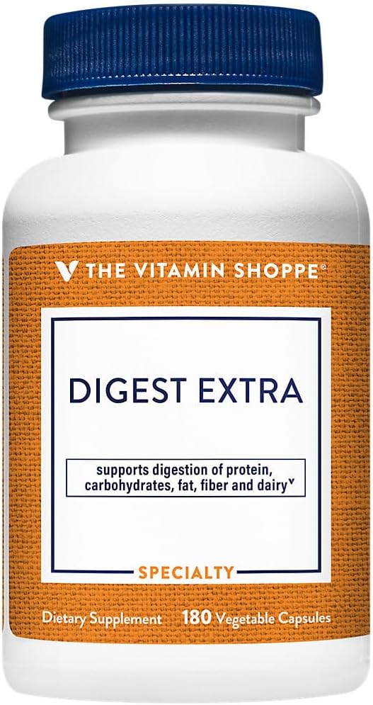The Vitamin Shoppe Digestive Enzymes- Comprehensive Formula for Fats, Carbohydrates, and Protein Digestion - Aids Gluten and Dairy Breakdown and Supports Nutrient Absorption (180 Vegetable Capsules) 2